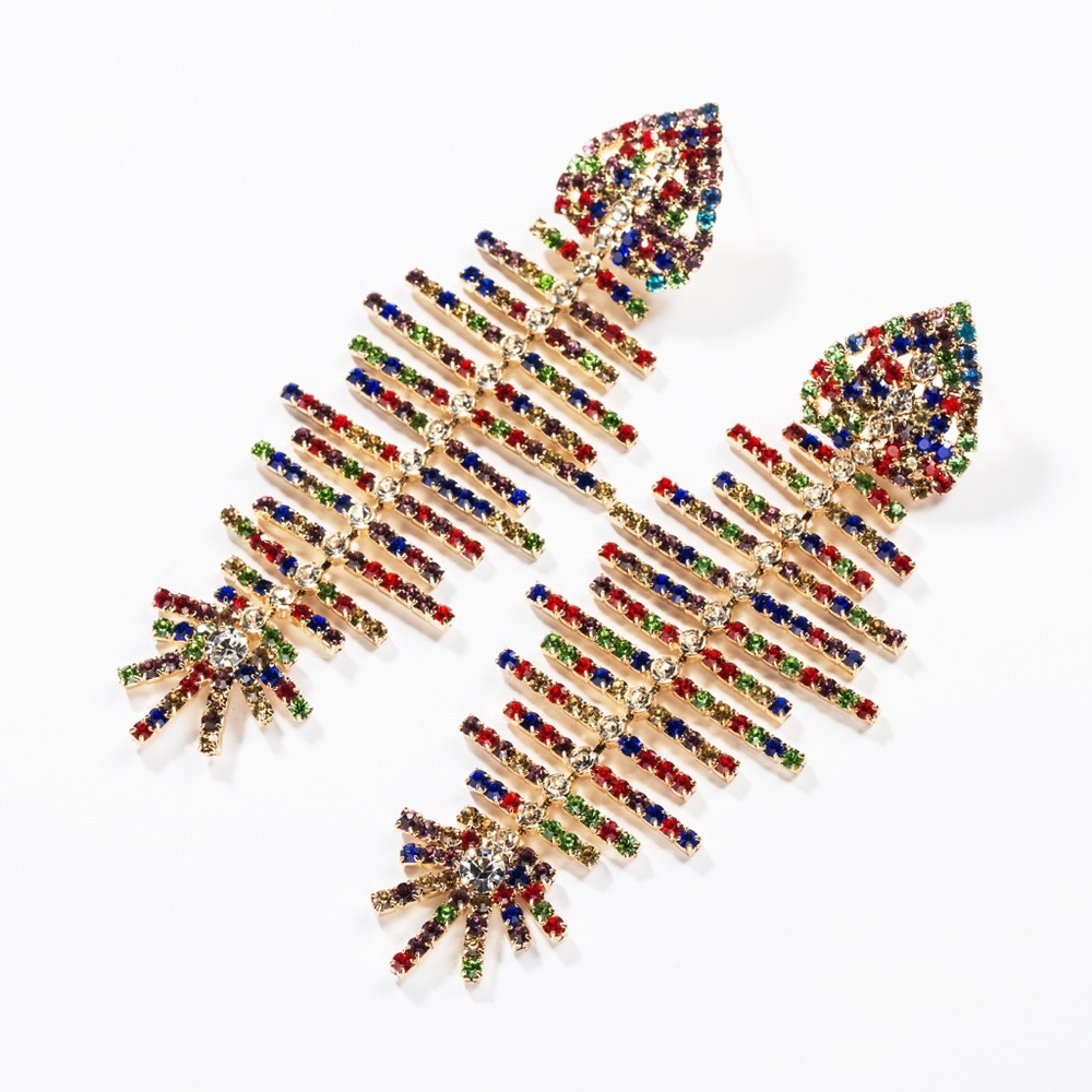Ziva Rhinestone Fish Earrings